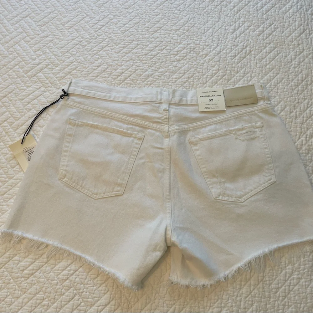 Citizens Of Humanity // Annabelle Long // White // Distressed Denim Shorts